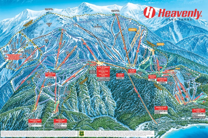 Mapa de pistas de Heavenly Ski Resort